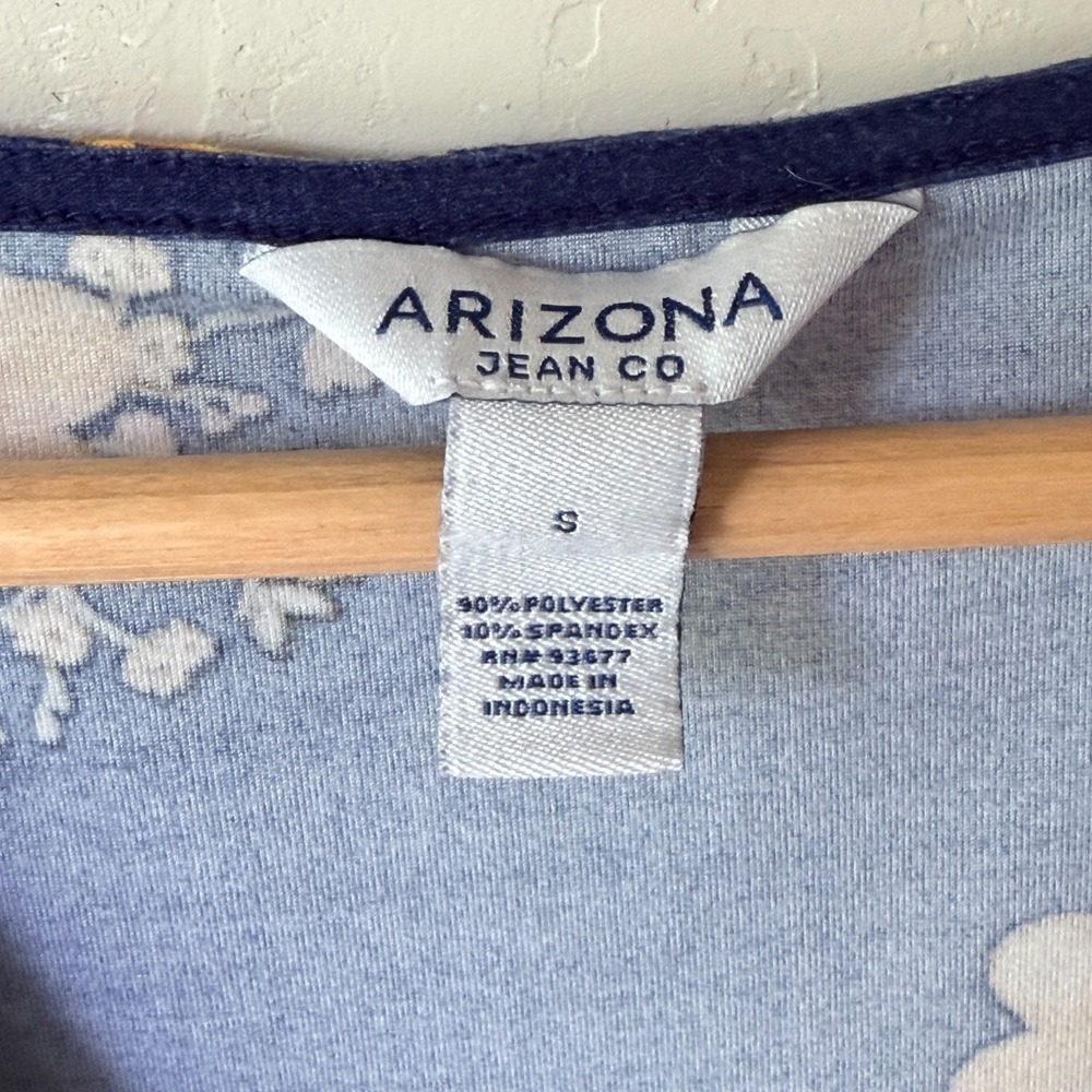 Arizona Jean Co Dress S Blue Yellow Floral V-Neck Sundress Indie Boho Cottage - Picture 3 of 8